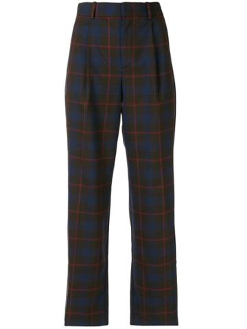 Portspure Checked Tailored Trousers - Blue