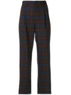 Portspure Checked Tailored Trousers - Blue