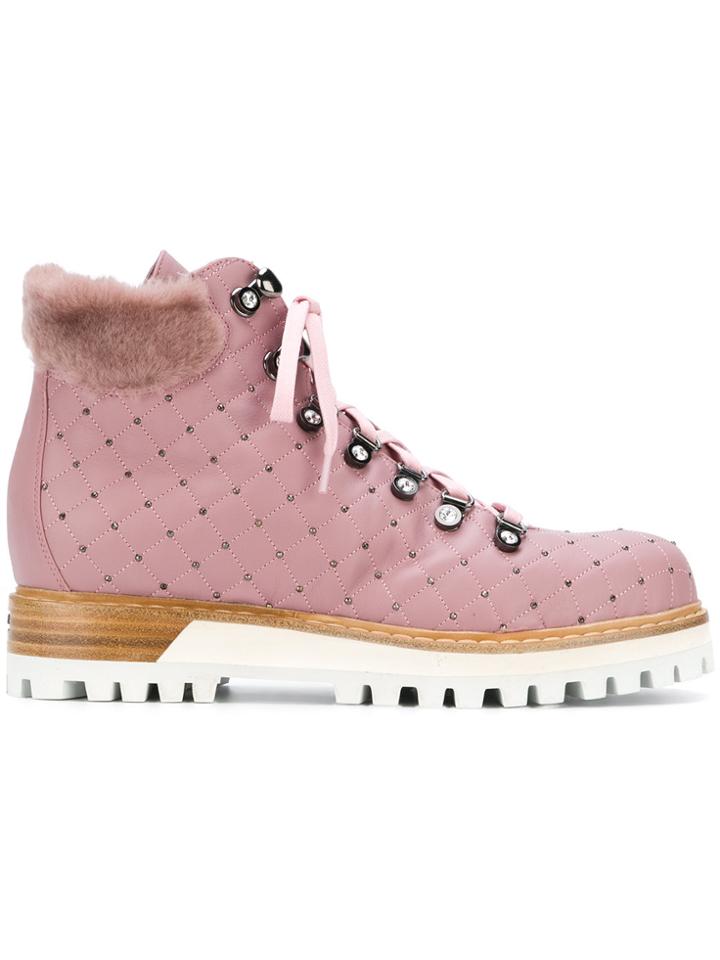 Lesilla Mountain Micro-studded Boots - Pink & Purple