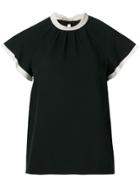 Red Valentino Tied Collar Top - Black