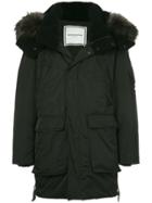 Wooyoungmi Fur Trimmed Coat - Black