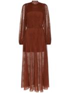 Beaufille Picasso High-neck Sheer Dress - Brown