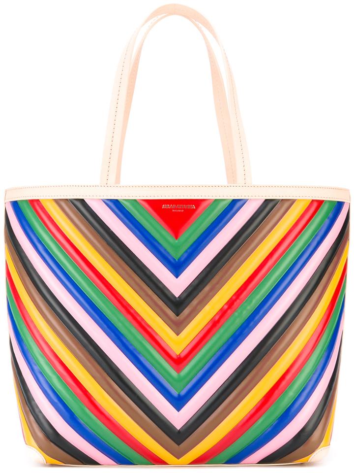 Sara Battaglia Striped Rainbow Tote Bag - Multicolour