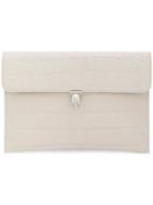 Alexander Mcqueen Envelope Skull Motif Clutch Bag - White