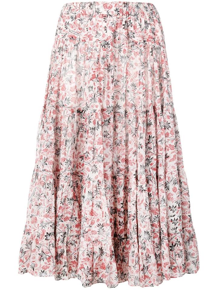 Isabel Marant Étoile Frilled Printed Skirt - Neutrals