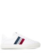 Moncler Tri Striped Tennis Sneakers - White