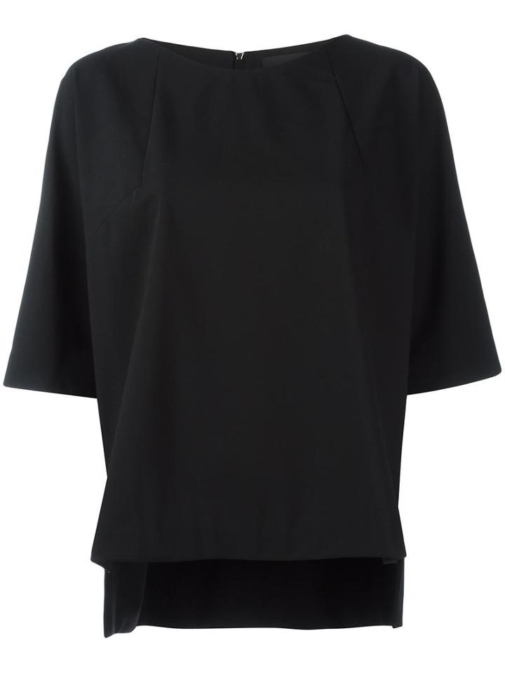 Demoo Parkchoonmoo Boat Neck Top, Women's, Size: 38, Black, Polyester/wool/rayon/polyurethane
