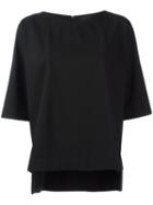 Demoo Parkchoonmoo Boat Neck Top, Women's, Size: 38, Black, Polyester/wool/rayon/polyurethane