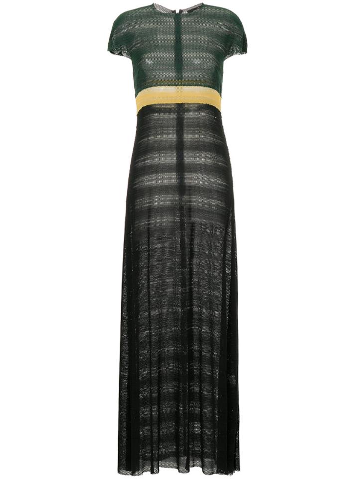 Rokh Colour Block Maxi Knit Dress - Black