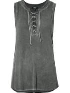 Paige Lace-up Tank, Women's, Size: Large, Black, Rayon/spandex/elastane
