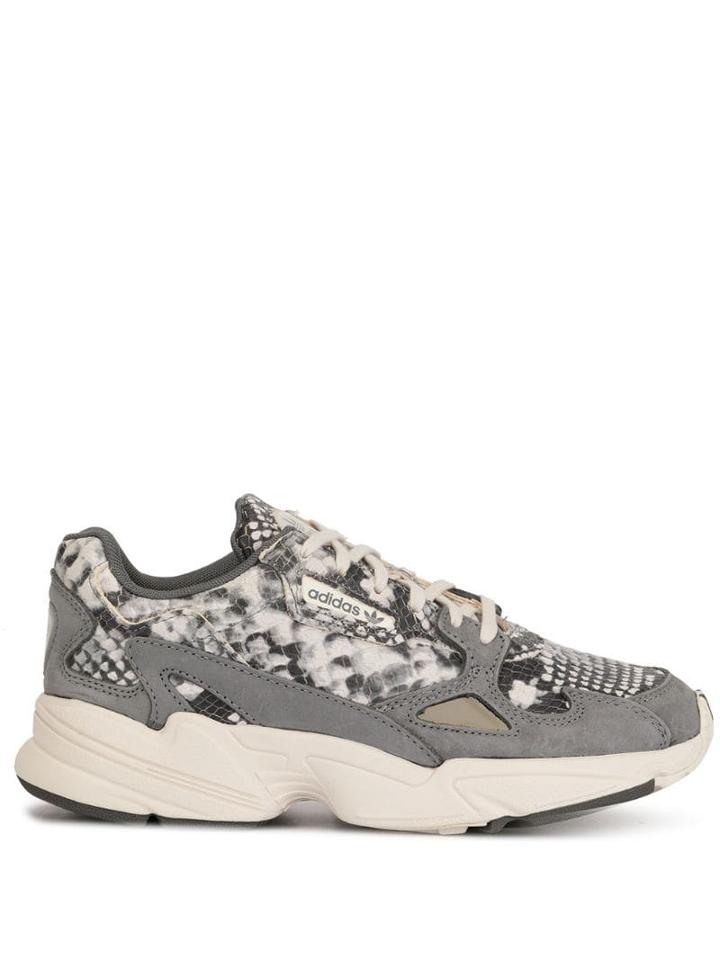 Adidas Falcon Snakeskin Print Sneakers - Grey