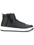 Ea7 Emporio Armani Zipped Hi-top Sneakers - Black