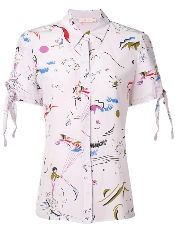 Tory Burch Printed Button Down Shirt - Purple