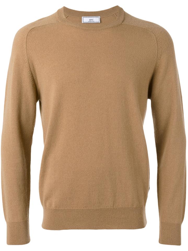 Ami Alexandre Mattiussi Crewneck Sweater - Nude & Neutrals