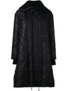 Sacai Quilted Parka, Women's, Size: 2, Black, Feather Down/nylon/wool