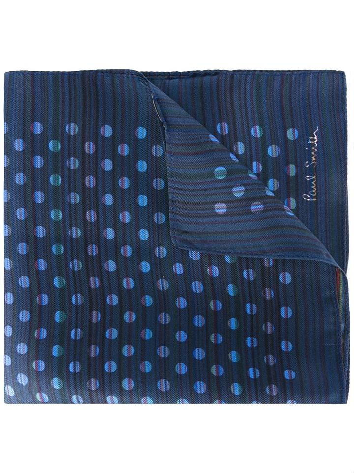 Paul Smith Polka Dot Pocket Square, Men's, Blue, Silk