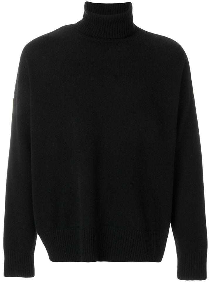 Ami Alexandre Mattiussi Turtle Neck Oversize Fit Sweater - Black