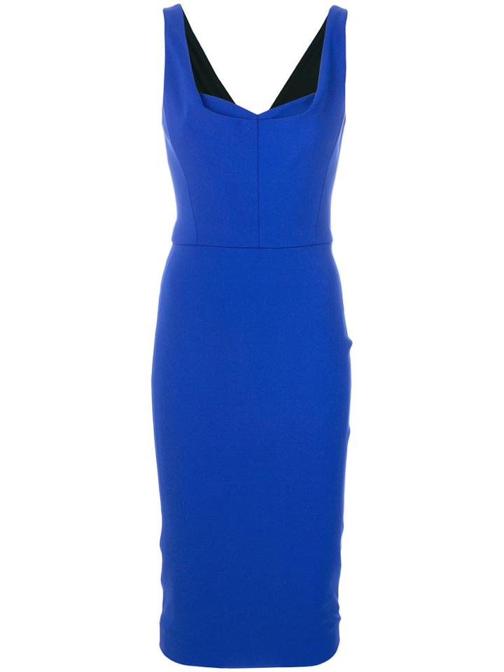 Victoria Beckham Sweetheart Neckline Fitted Dress - Blue