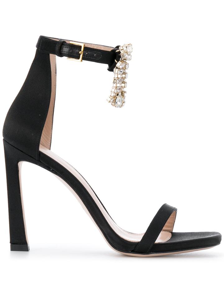 Stuart Weitzman Embellished Sandals - Black