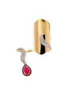 Dionea Orcini Marquise 18k Yellow Gold Diamond And Ruby Ring