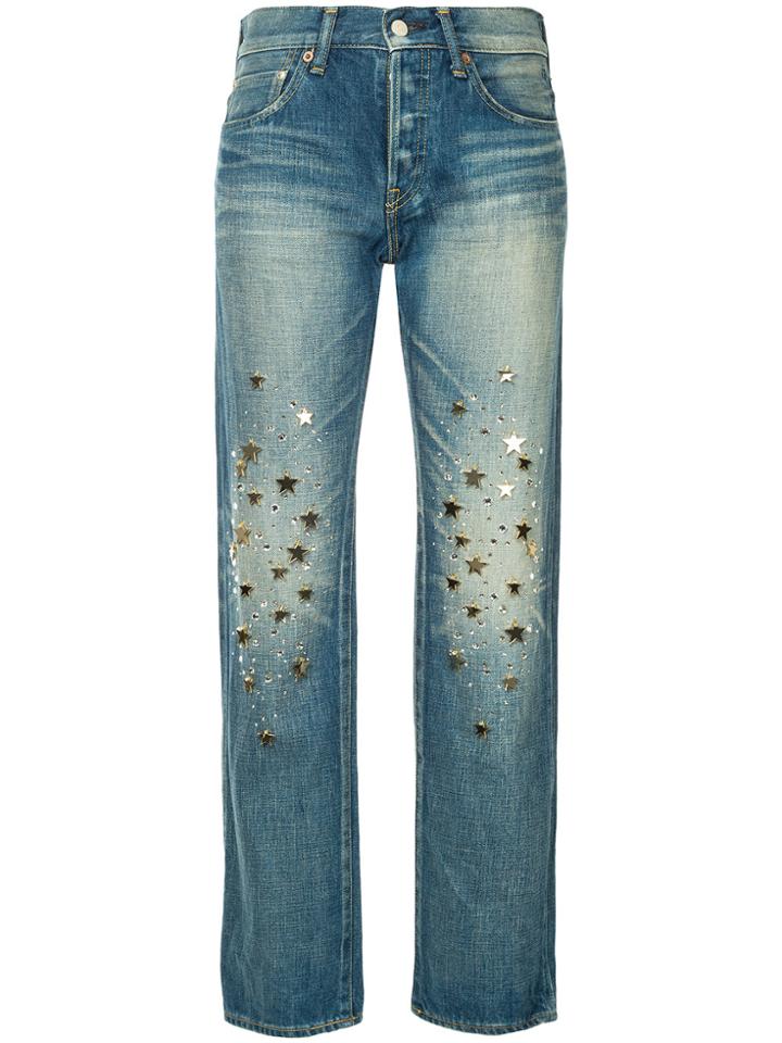 Tu Es Mon Trésor Star Charm Jeans Short Length - Blue