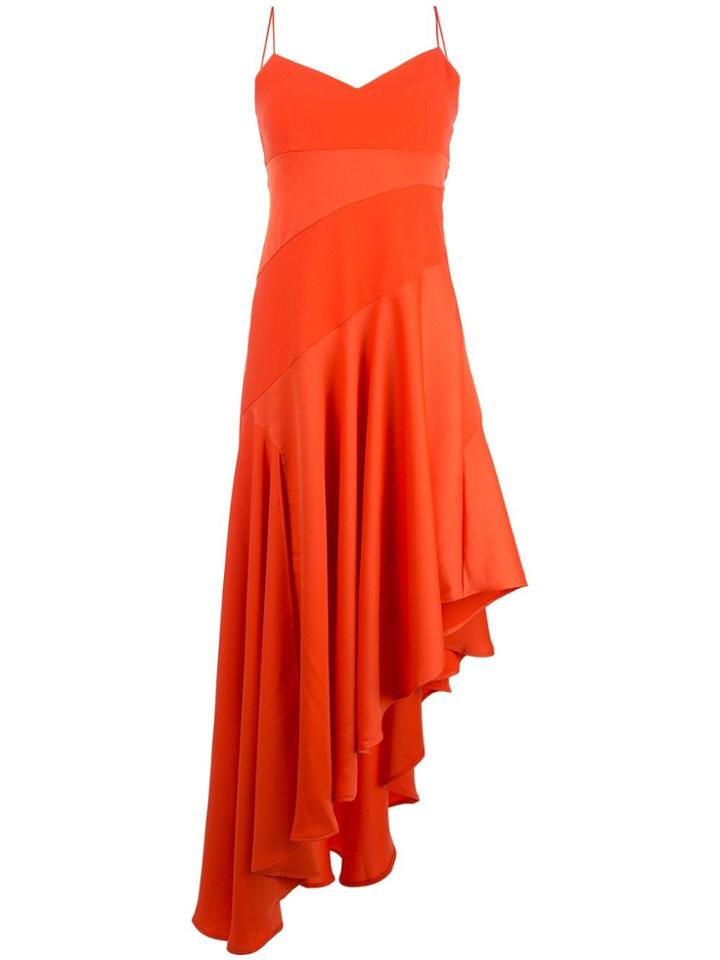 Nicholas Paneled Asymmetric Hem Dress - Orange