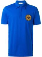 Versace Collection Medusa Patch Polo Shirt, Men's, Size: Medium, Blue, Cotton