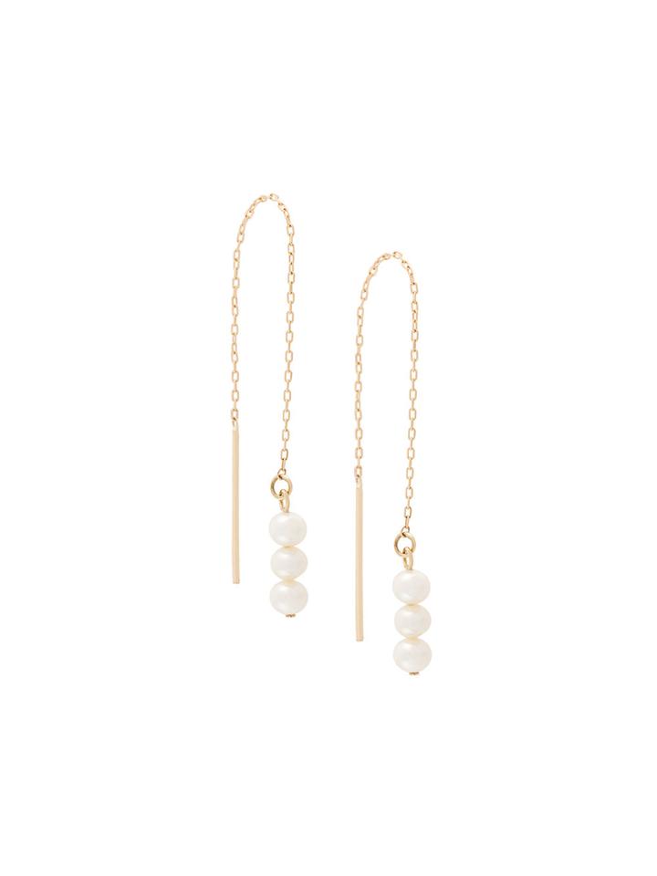 Uzerai Edits Pearl Pull-through Earrings - White