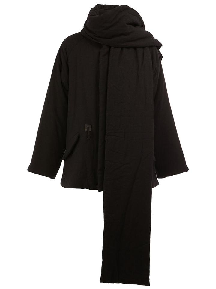 Yohji Yamamoto Asymmetric Coat, Men's, Size: 3, Black, Polyester/wool
