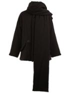 Yohji Yamamoto Asymmetric Coat, Men's, Size: 3, Black, Polyester/wool