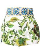 Dolce & Gabbana Leaf Printed Shorts - White