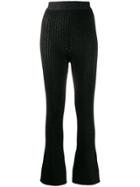 Moncler Metallic Threading Knitted Trousers - Black