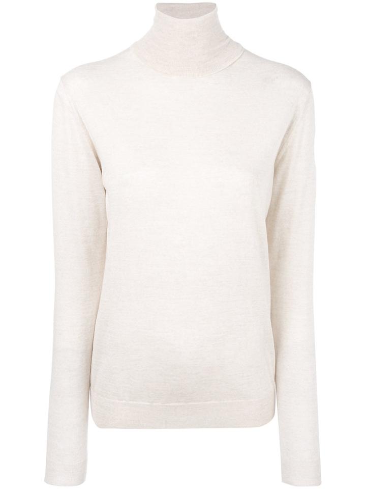Stella Mccartney - Turtle Neck Sweater - Women - Virgin Wool - 44, Nude/neutrals, Virgin Wool