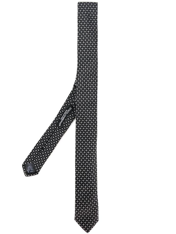 Dolce & Gabbana Skinny Jacquard Tie - Black