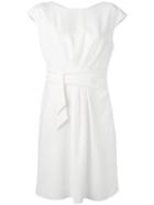 Armani Collezioni - Belted Draped Dress - Women - Polyester/spandex/elastane - 48, White, Polyester/spandex/elastane