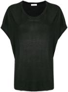 Fine Edge Short-sleeve Flared T-shirt - Black