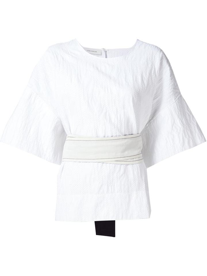 Cédric Charlier Perforated Belted Top