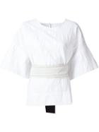 Cédric Charlier Perforated Belted Top