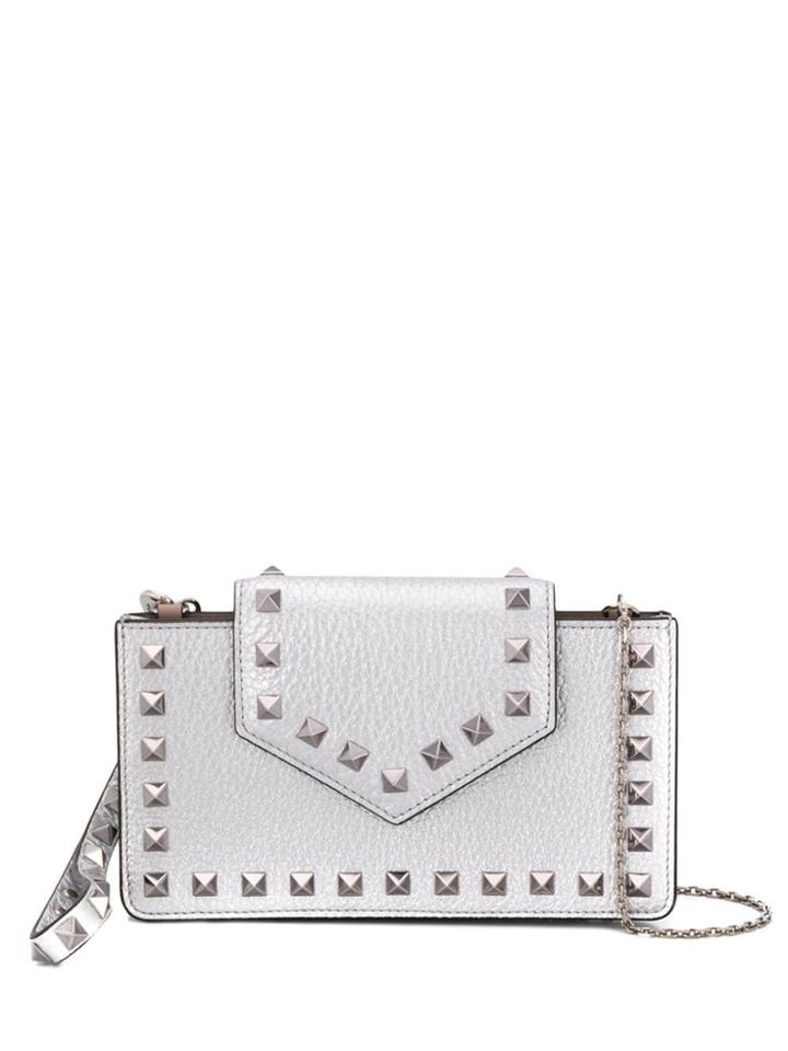 Valentino Valentino Garavani Rockstud Clutch Bag - Silver