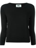 Mm6 Maison Margiela Open Back Jumper, Women's, Size: Small, Black, Viscose/polyester