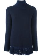 Proenza Schouler Tasselled Hem Wrap Jumper, Women's, Size: Xs, Blue, Cotton/nylon/wool