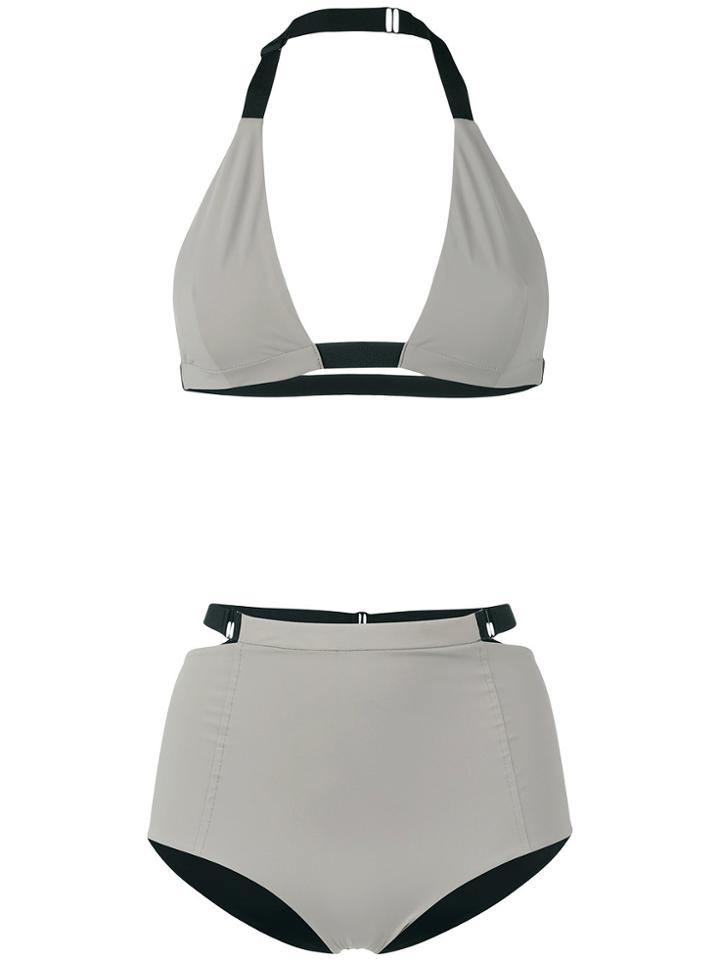 Jean Yu Halterneck Bikini Set - Nude & Neutrals