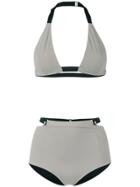 Jean Yu Halterneck Bikini Set - Nude & Neutrals