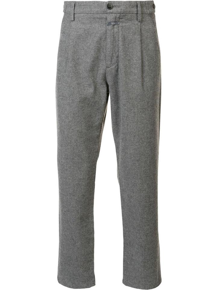 Closed Cropped Trousers, Men's, Size: 30, Grey, Cotton/polyester