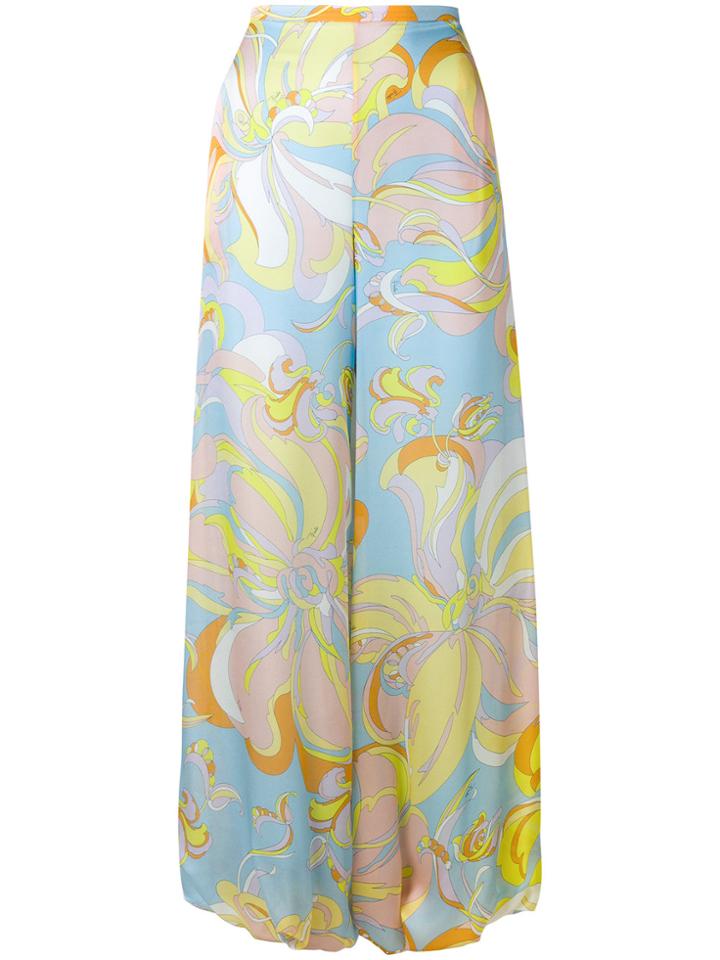 Emilio Pucci Printed Flared Trousers - Pink & Purple