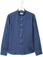 Paolo Pecora Kids Mandarin Collar Shirt - Blue