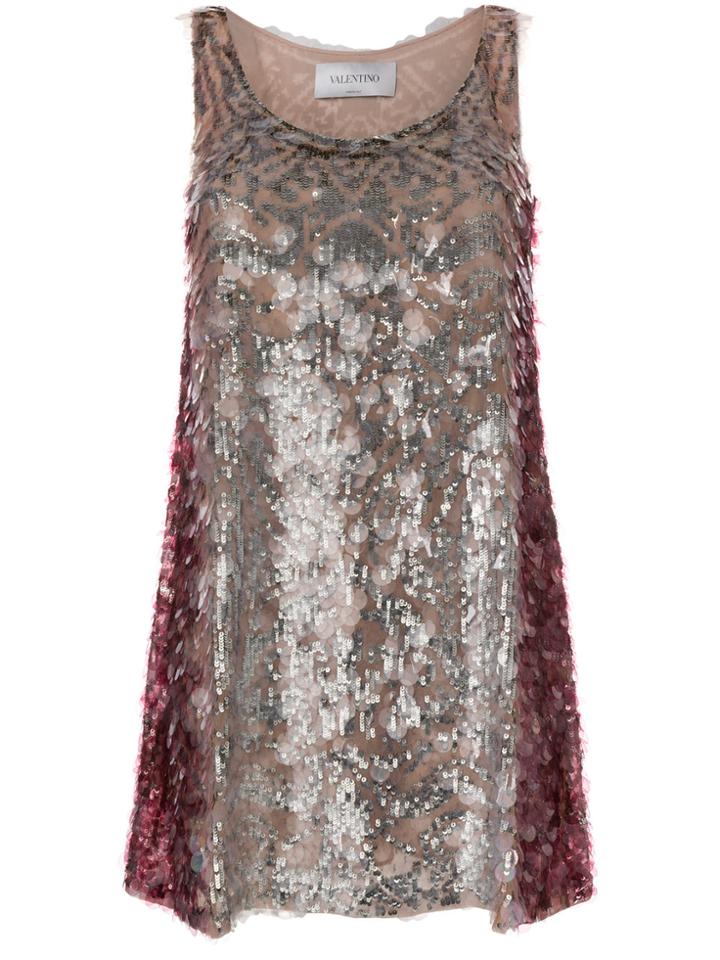 Valentino Sequin Mini Dress - Pink & Purple