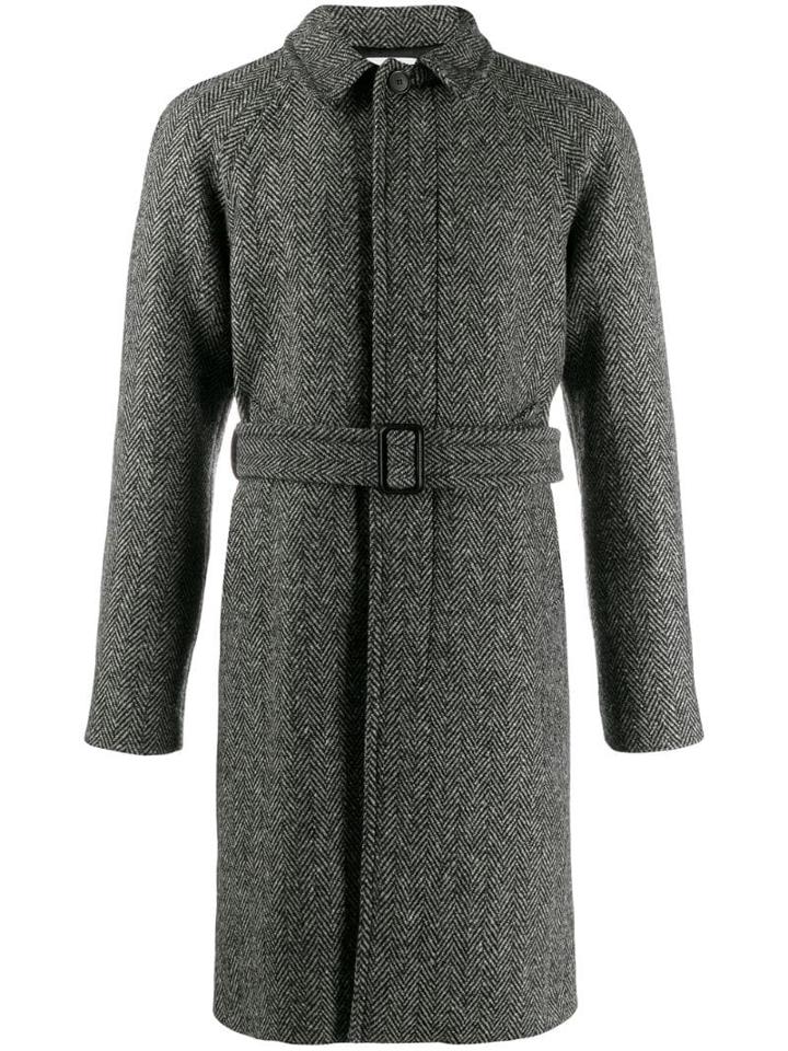 Sandro Paris Herringbone Coat - Black