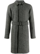 Sandro Paris Herringbone Coat - Black