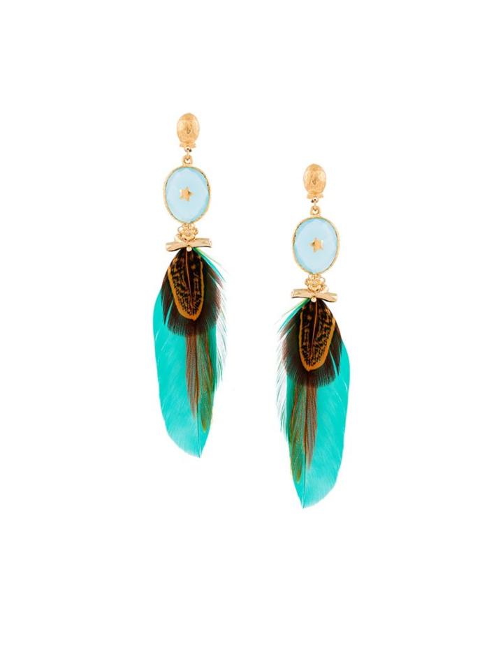 Gas Bijoux 'serti' Feather Earrings